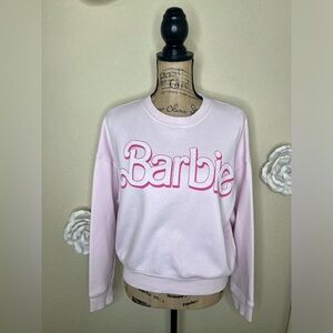 NTM: Barbie Pastel Pink Logo Crew Neckline Oversized Sweatshirt Size XS